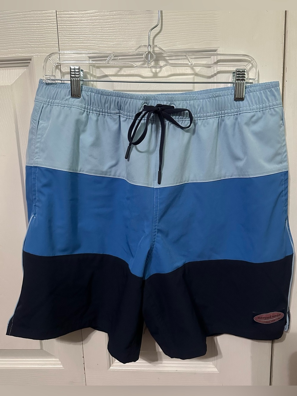 Vineyard Vines Three-Tone Blue Colorblock Swim Shorts